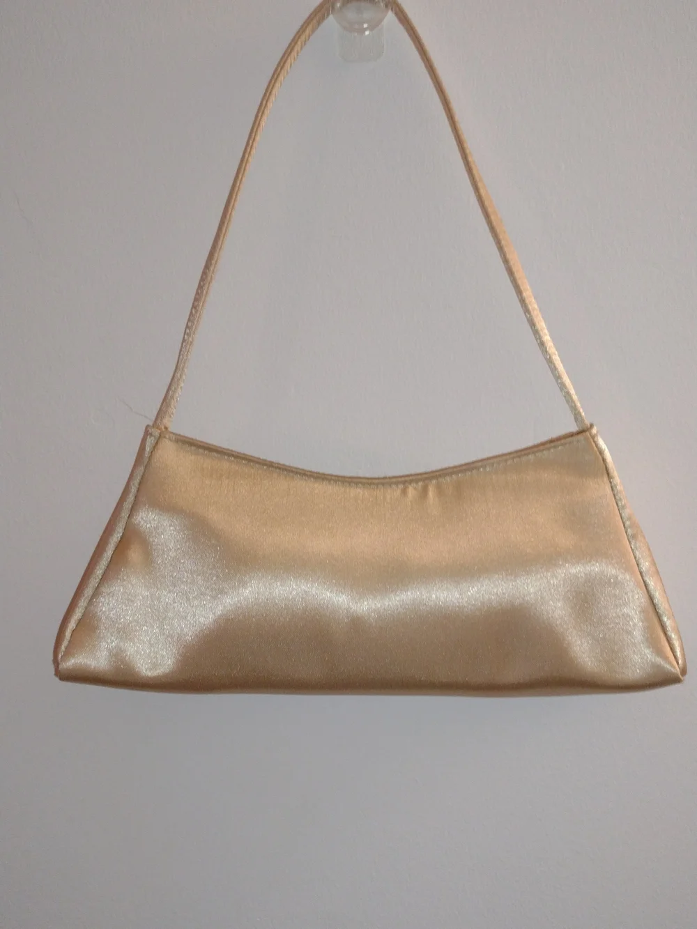 Gold Satin Studded Shoulder Bag - Women